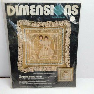 Dimensions Victorian Bridal Couple Needlepoint 2228 CAROL COSTELLO 1983 NEW